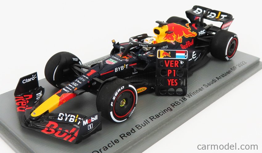 SPARK-MODEL S8524 Scale 1/43 | RED BULL F1 RB18 TEAM ORACLE RED BULL RACING  N 1 WINNER SAUDI ARABIA GP WORLD CHAMPION 2022 MAX VERSTAPPEN MATT BLUE  YELLOW RED