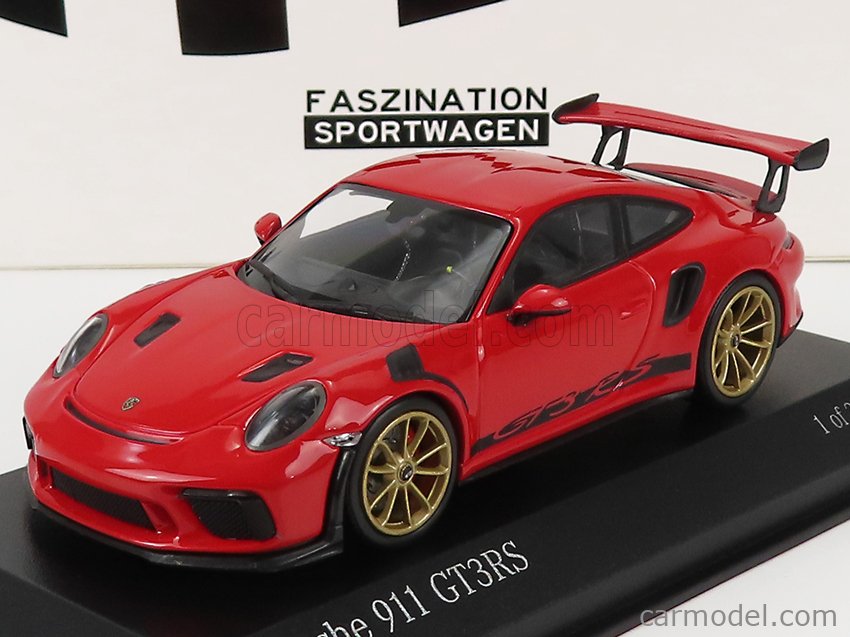 Modèle Miniature Porsche 911 GT3 RS (991.2) 2018 - Minichamps 1:43, Jantes Noires, Neuf