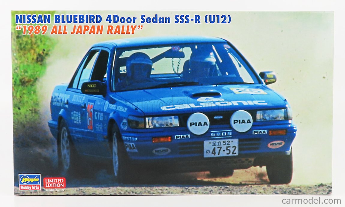 HASEGAWA 20541 Scale 1/24  NISSAN DATSUN BLUEBIRD SEDAN SSS-R (U12) TEAM CALSONIC RALLY JAPAN 1989 - N 25 - N 23 /