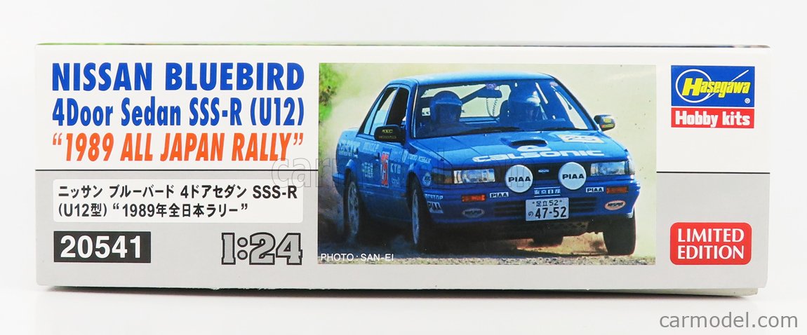 HASEGAWA 20541 Scale 1/24  NISSAN DATSUN BLUEBIRD SEDAN SSS-R (U12) TEAM CALSONIC RALLY JAPAN 1989 - N 25 - N 23 /