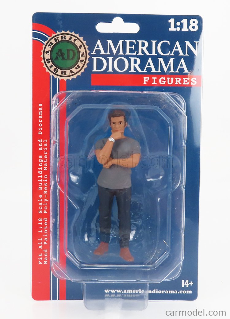 AMERICAN DIORAMA 76311 Scale 1/18 FIGURES MAN THE DEALERSHIP CUSTOMER III GREY BLACK