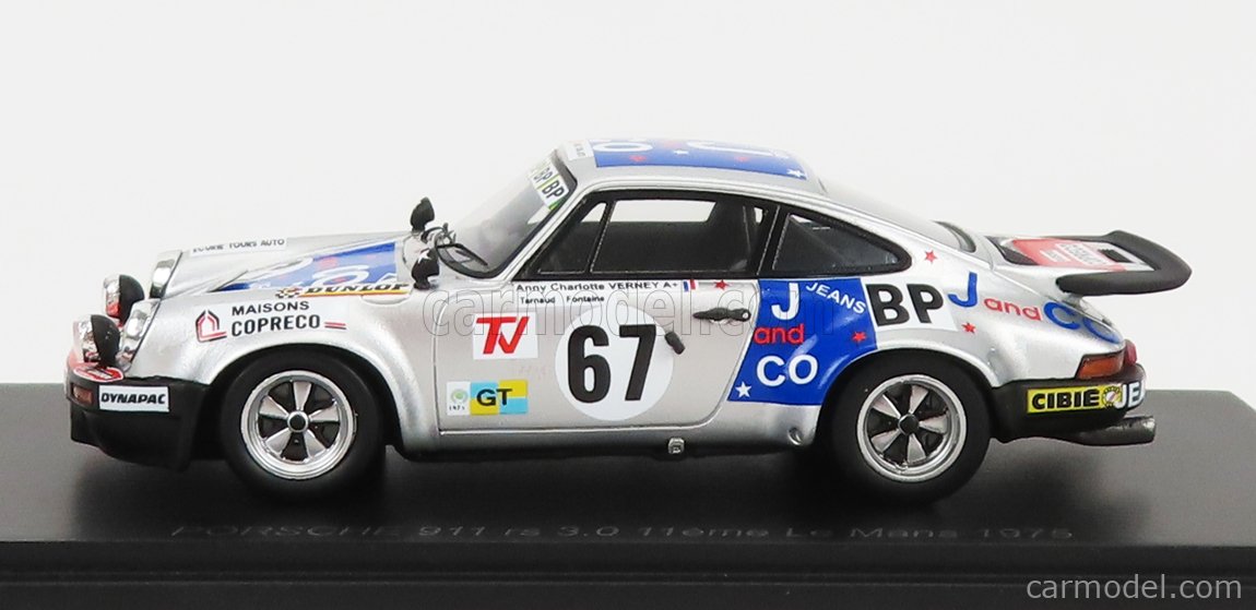 Spark Porsche 911 Carrera Rs 3.0l Team A.c.verney N 67 24h Le Mans 1975 A.c.verney Y.fontaine C.tarnaud 1:43 S9807 77462