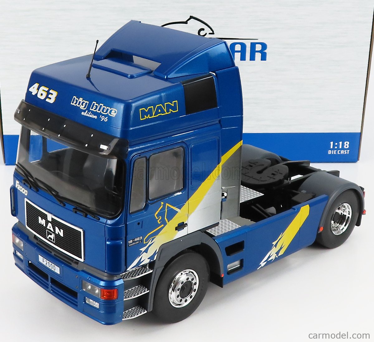 MCG MCG18133 Scale 1/18 | MAN F2000 TRACTOR TRUCK 2-ASSI BIG BLUE