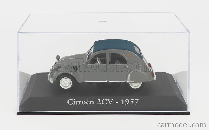 EDICOLA AUTOINDRBA004-VET Scale 1/43  CITROEN 2CV CABRIOLET CLOSED 1957 - CON VETRINA - WITH SHOWCASE GREY