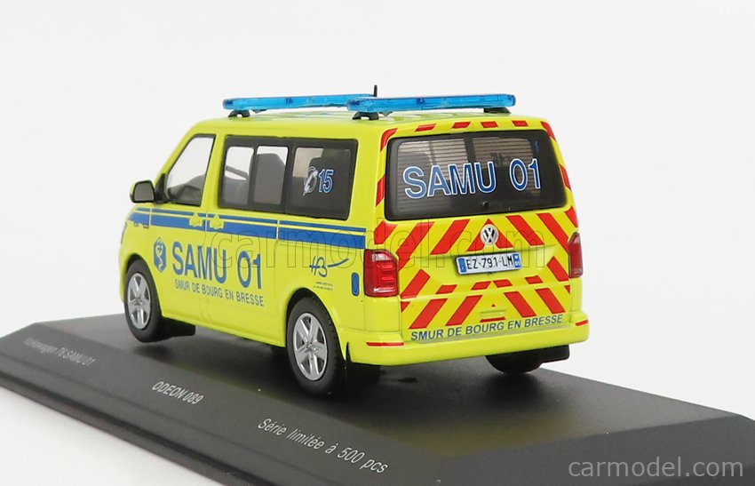 VOLKSWAGEN TRANSPORTER T6 AMBULANCE SAMU NOGENT LE ROTROU 28 1/43 ODEON - Foto 9