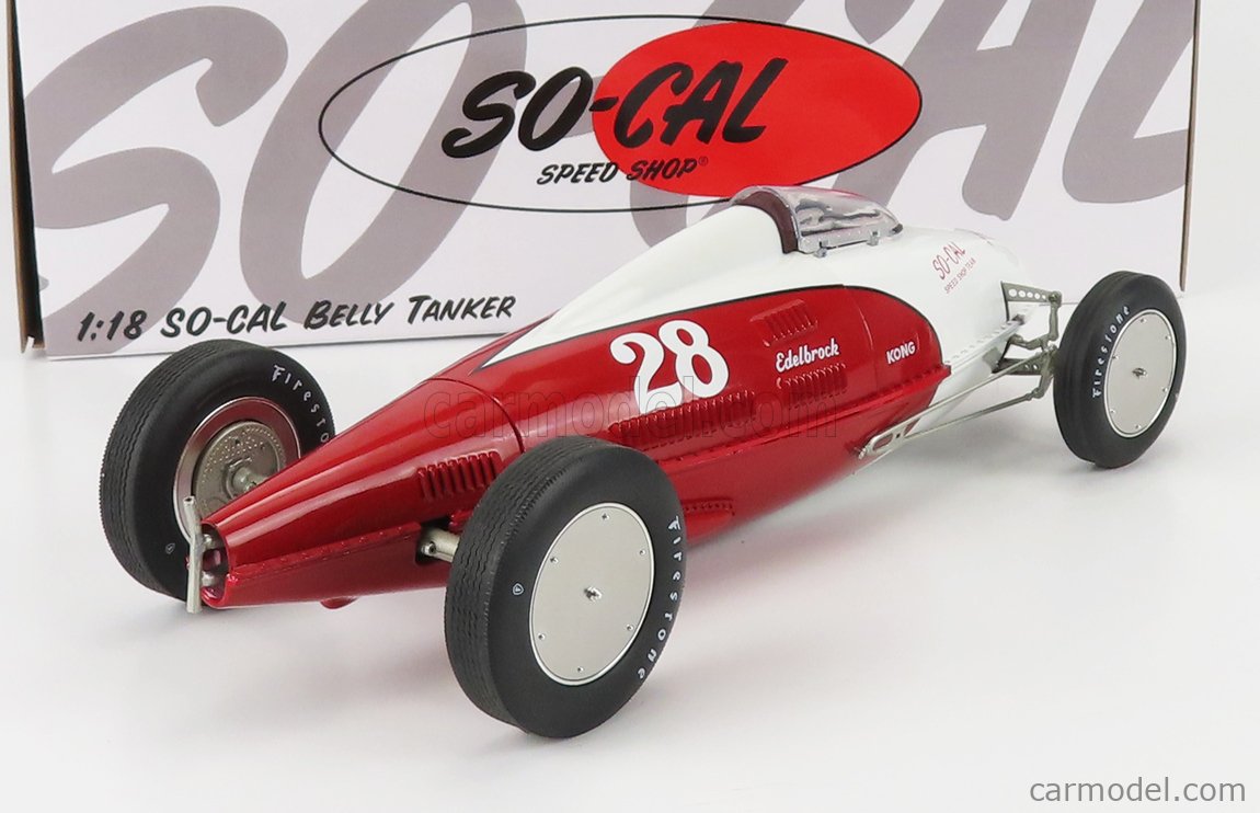 ACME-MODELS A1803003 Scale 1/18  FORD USA SO-CAL SPEED SHOP BELLY TANKER N 28 LAND SPEED CAR 1952 A.XYDIAS RED WHITE