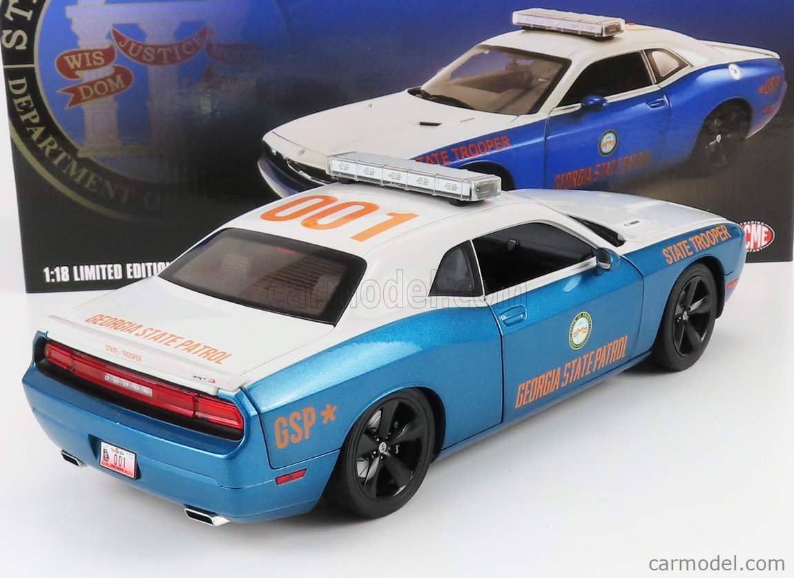 ACME-MODELS A1806018 Scale 1/18  DODGE CHALLENGER SRT8 COUPE POLICE GEORGIA STATE PATROL 2008 BLUE WHITE