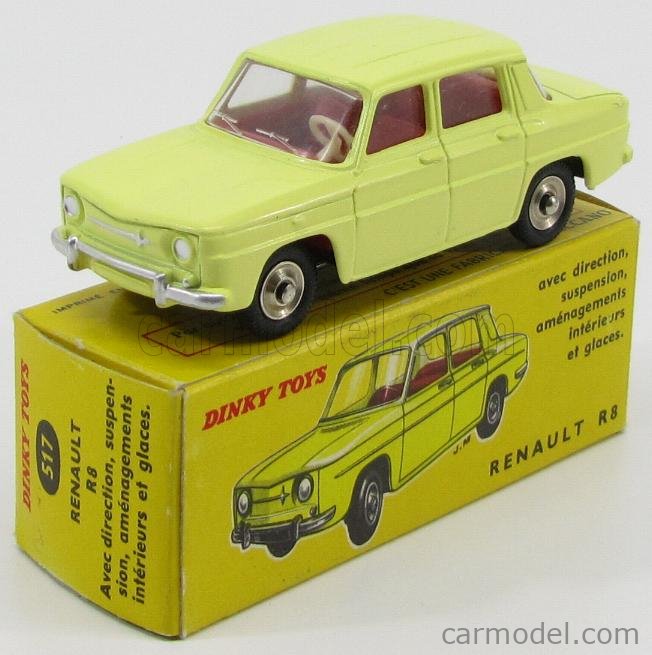 Dinky Toys France 1/43 – Renault 8 Jaune 517, Bon état Sans Boîte