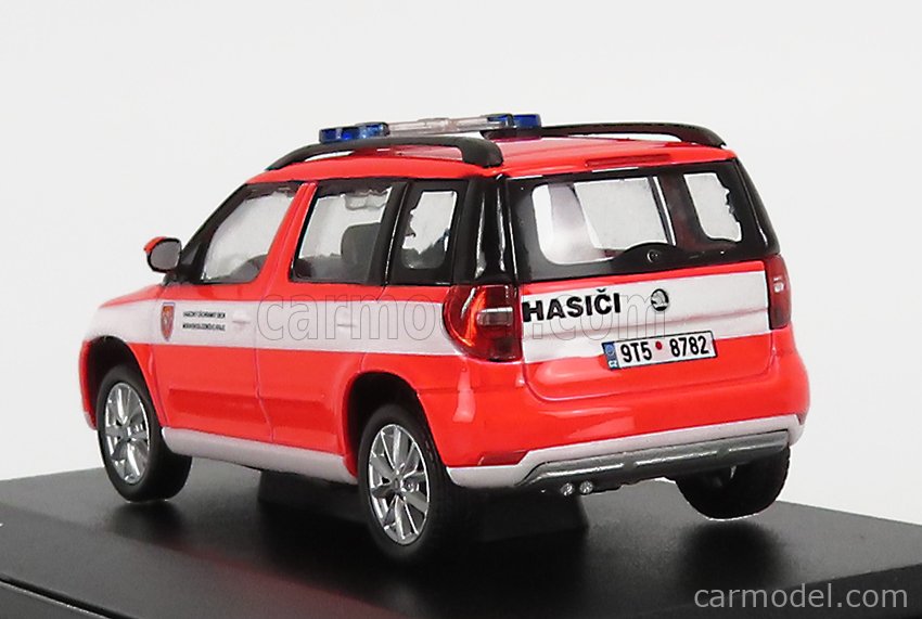 ABREX 143AB-031XL2 Scale 1/43  SKODA YETI SUV FACELIFT (RESTYLING) HASICI FIRE ENGINE 2013 RED FLUO WHITE