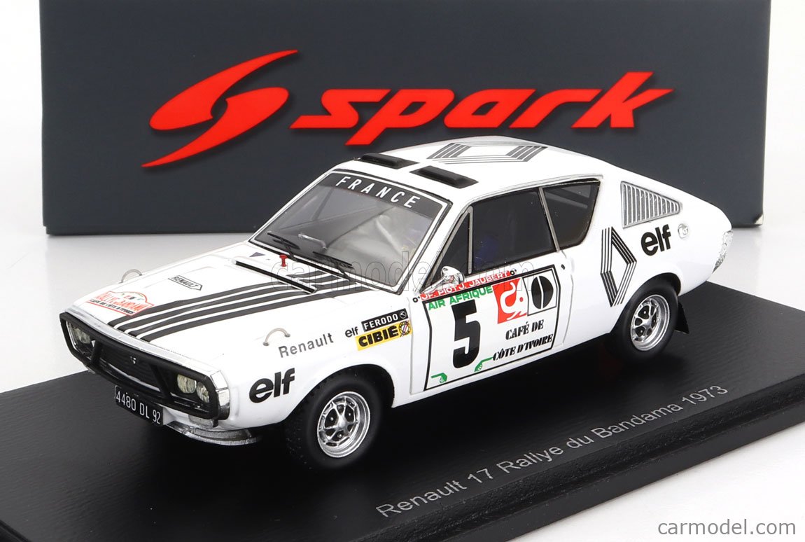 1:43 Spark - Renault 17 No.20 5th Rally Monte Carlo 1975 J-F. Piot - J. De Alexandris