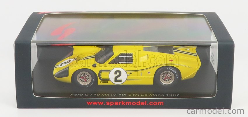 1/43 Spark 1967 Ford GT40 Mk IV #2 4th 24h LeMans Shelby American Inc.  Bruce McLaren, Mark Donohue Car Model 