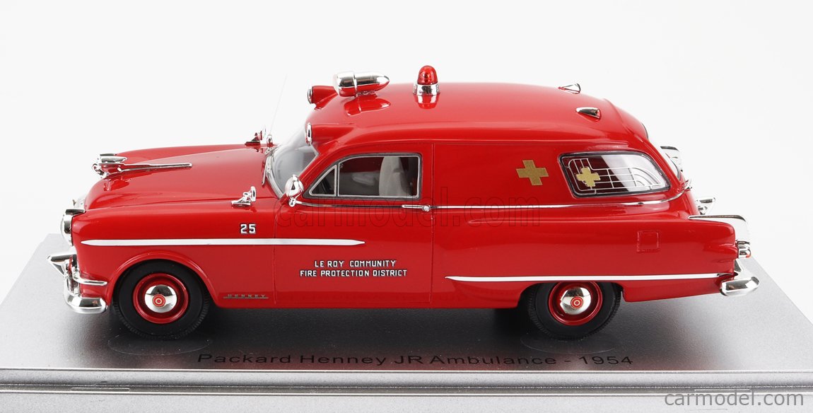 KESS-MODEL KE43033001 Scale 1/43  PACKARD HENNEY JR AMBULANCE - FIRE PROTECTION - FIRE ENGINE - 1954 RED
