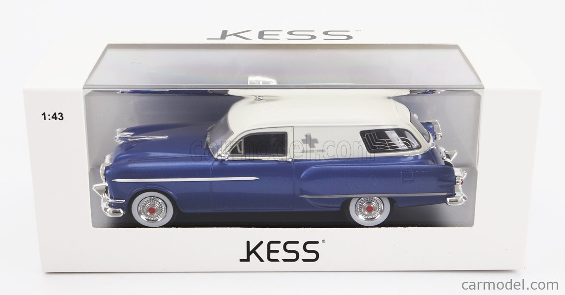 KESS-MODEL KE43033000 Echelle 1/43  PACKARD HENNEY JR AMBULANCE 1954 BLUE WHITE