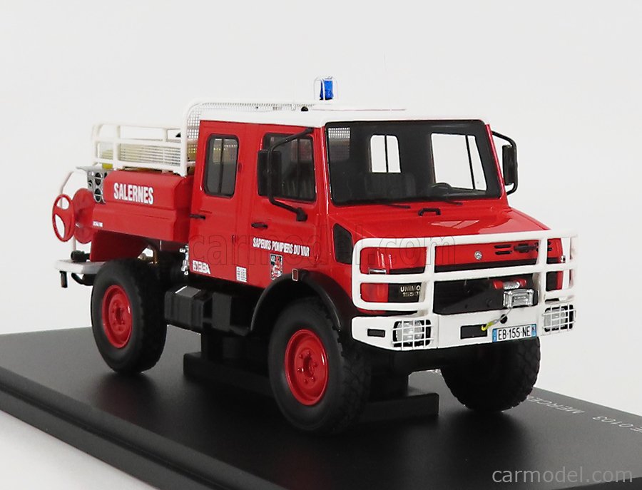 MERCEDES BENZ Unimog U5000 Double Cabine Tanker Truck Sapeurs Pompiers Du Gard Sdis 30  1994 Red White