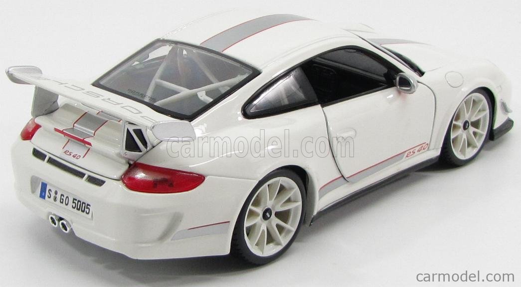 BURAGO BU11036WH Scale 1/18  PORSCHE 911 997-2 GT3 RS 4.0 COUPE 2012 - DEFECT CARD BOX WHITE SILVER