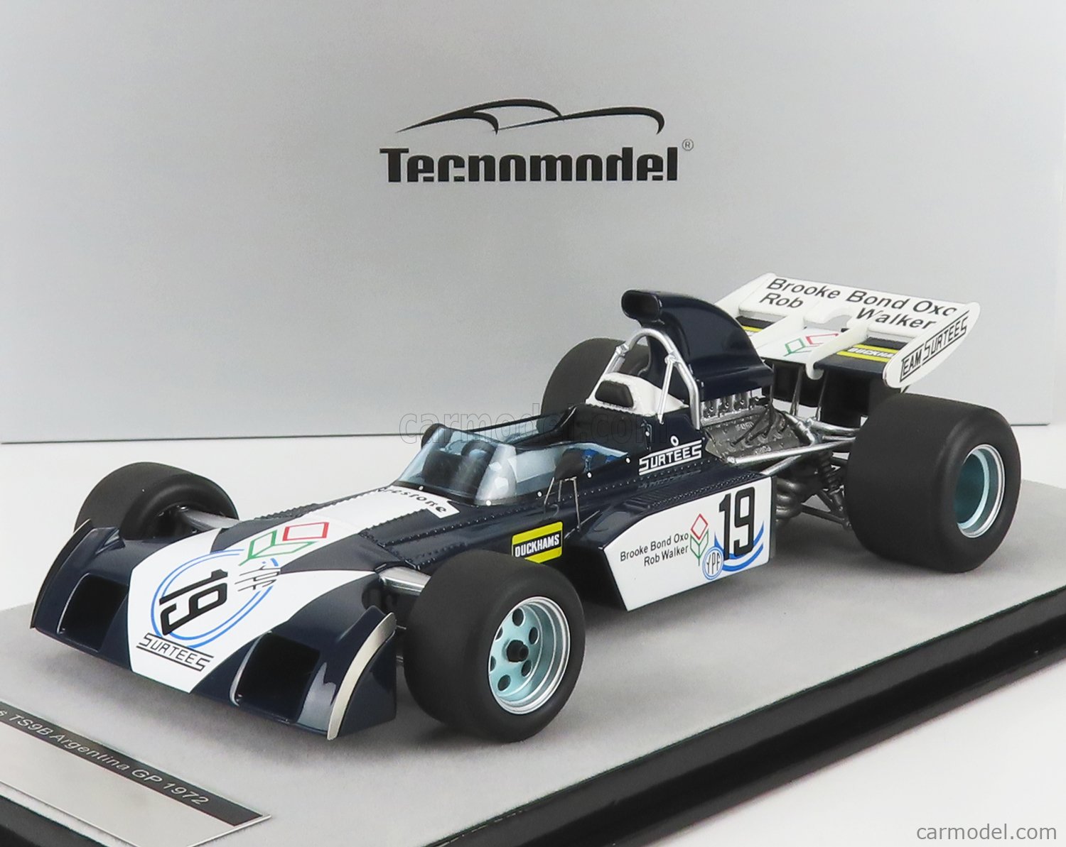 TECNOMODEL TM18-259D Scale 1/18  SURTEES F1  TS9B N 19 ARGENTINA GP 1972 T.SCHENKEN WHITE BLACK
