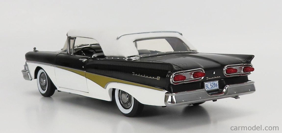 SUN-STAR 05286 Масштаб 1/18  FORD USA FAIRLANE 500 CABRIOLET HARD-TOP CLOSED 1958 WHITE BLACK