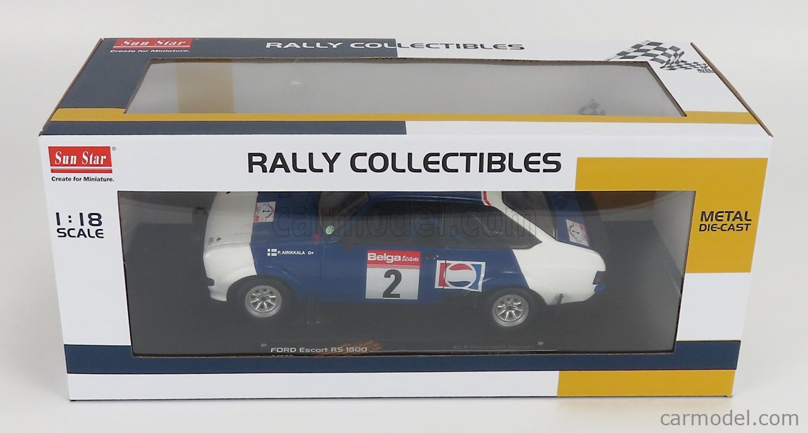 SUN-STAR 04662 Scale 1/18 | FORD ENGLAND ESCORT RS1800 (night version) PEPSI-COLA N 2 RALLY