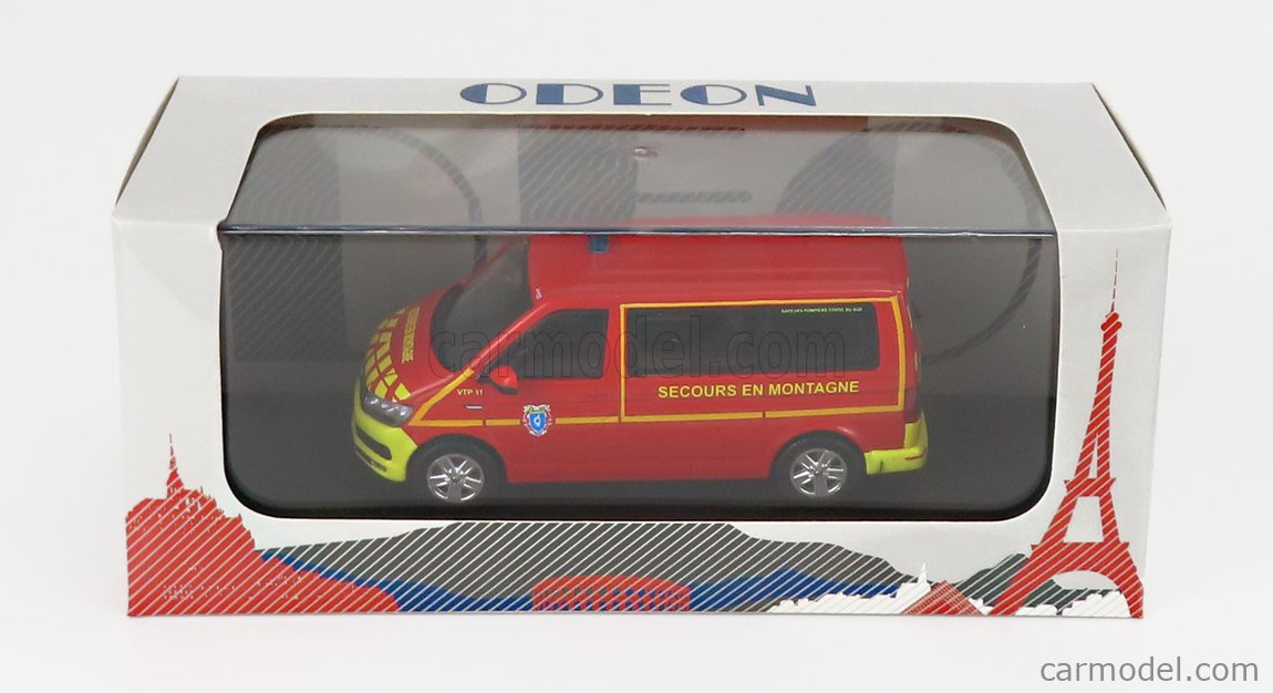 ODEON ODEON088 Scale 1/43 | VOLKSWAGEN T6 MINIBUS AMBULANCE SAMU 28 NOGENT LE ROTROU 2015 WHITE