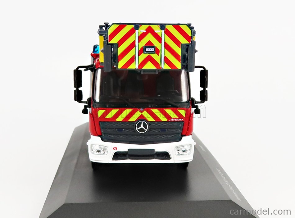 ODEON ODEON067 Scale 1/43  MERCEDES BENZ ATEGO 16.27 EPC L32 A-XS TRUCK SCALA CESTELLO FEUERWEHR 2018 RED YELLOW