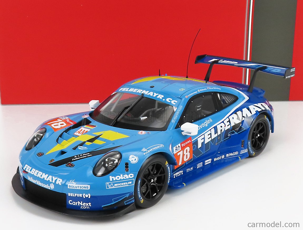 Miniature IXO 1/18 – Porsche 911 RSR N°77 Des 24h Du Mans 2020, Grise