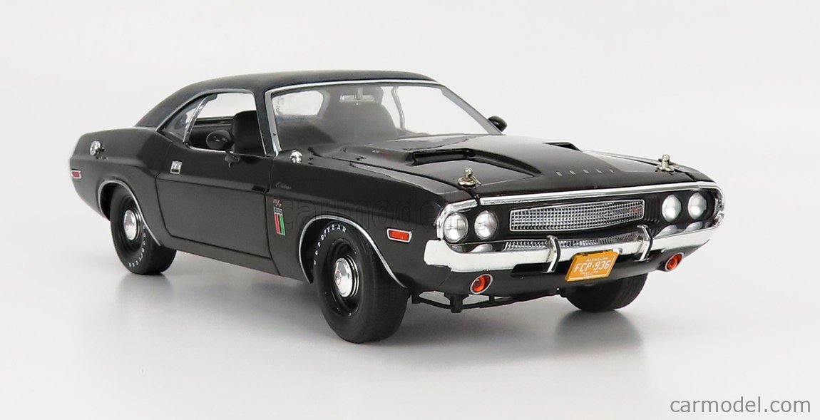 1970 Challenger R/T 426 HEMI The Black Ghost Black with White Tail Stripe  1/18 Diecast Model Car by Greenlight 13614