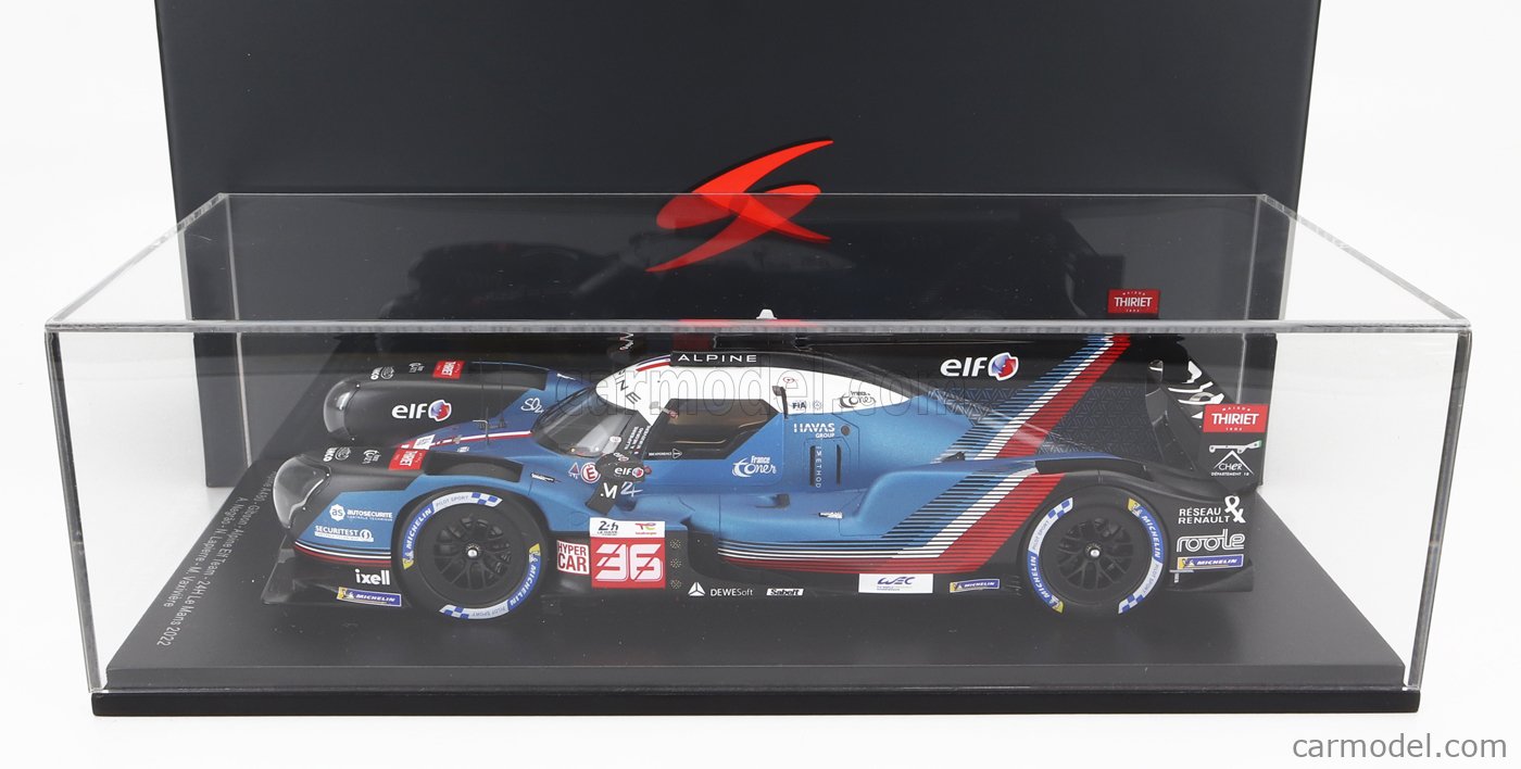 RENAULT - ALPINE A480 GIBSON GL458 4.5L V8 TEAM ALPINE ELF N 36 24h LE MANS  2022 A.NEGRAO - N.LAPIERRE - M.VAXIVIERE - CON VETRINA - WITH SHOWCASE -