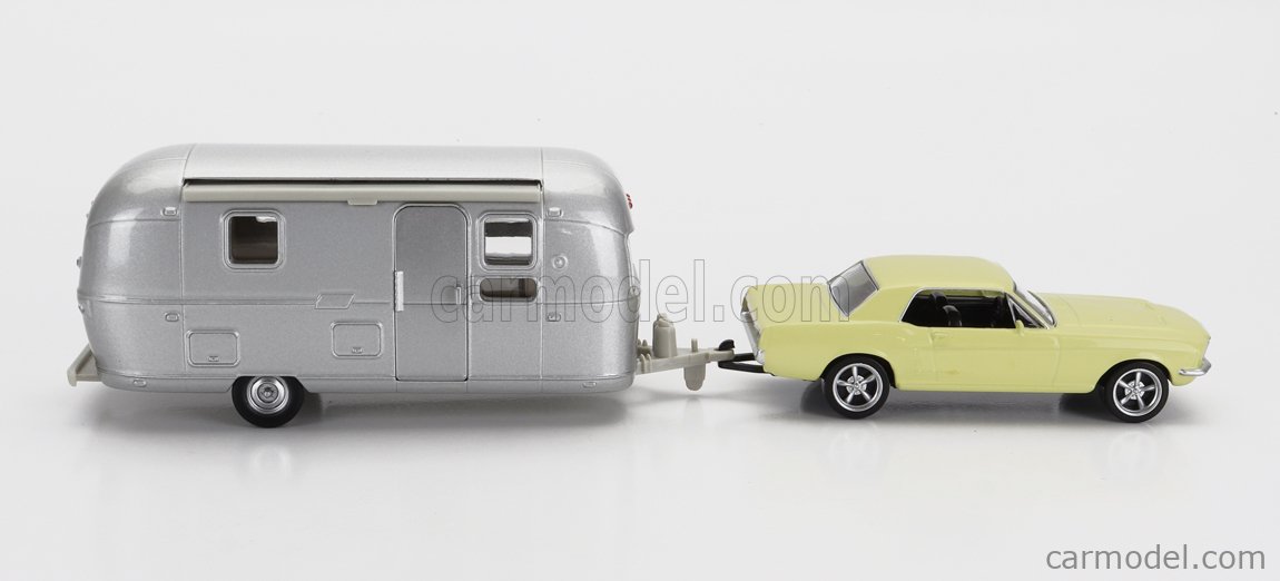 Norev - Véhicule miniature - Ford Mustang jaune 1968 avec caravane