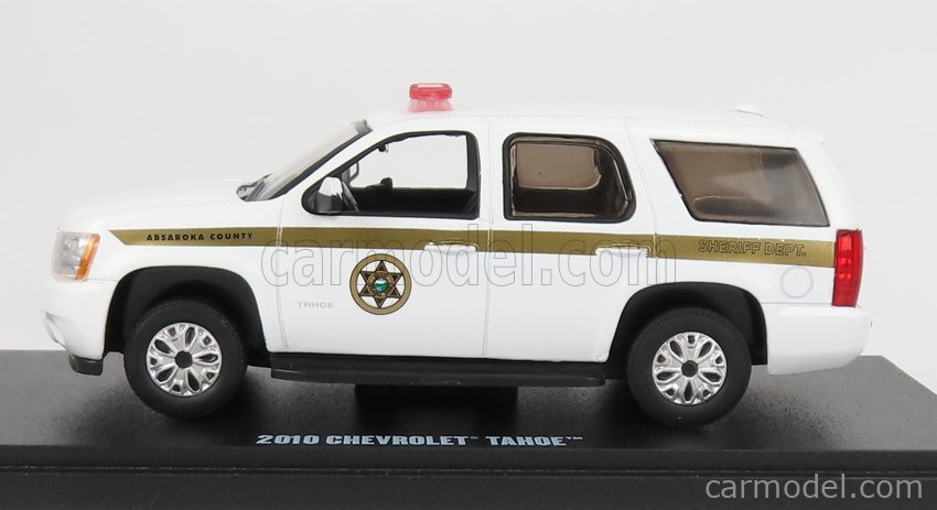 GREENLIGHT 86624 1/43 COUNTY | 2010 SHERIFF TAHOE Scale CHEVROLET ABSAROKA DEPARTMENT WHITE