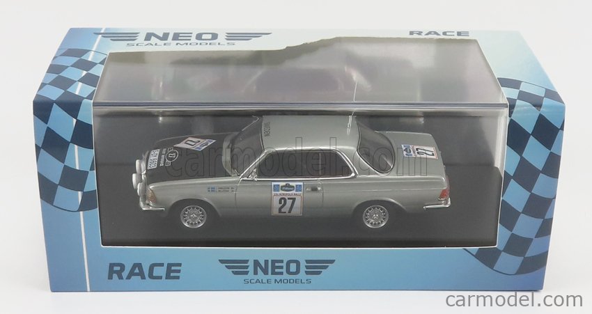 Neo Scale Models 1/43 - Mercedes 280CE Rallye Acropole 1980 N°27, Résine, Argent