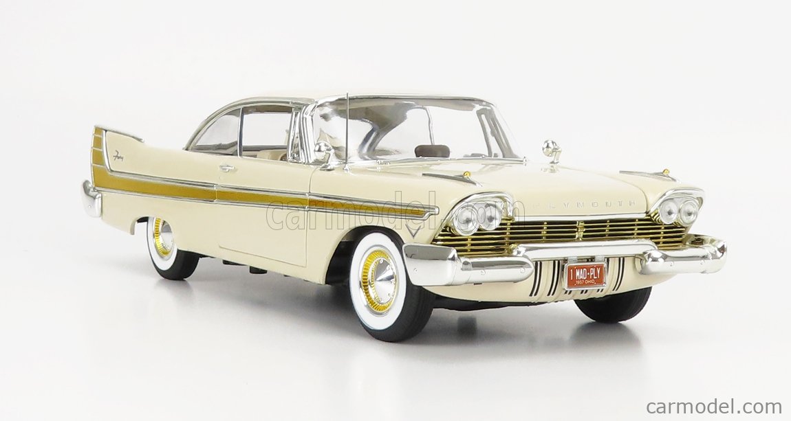 AUTOWORLD AW272/06 Scale 1/18 | PLYMOUTH FURY 4-DOOR 1957 WHITE GOLD