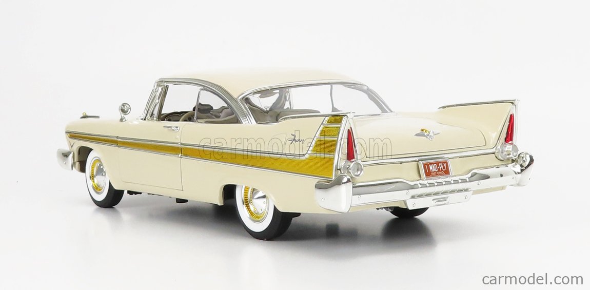 AUTOWORLD AW272/06 Scale 1/18 | PLYMOUTH FURY 4-DOOR 1957 WHITE GOLD