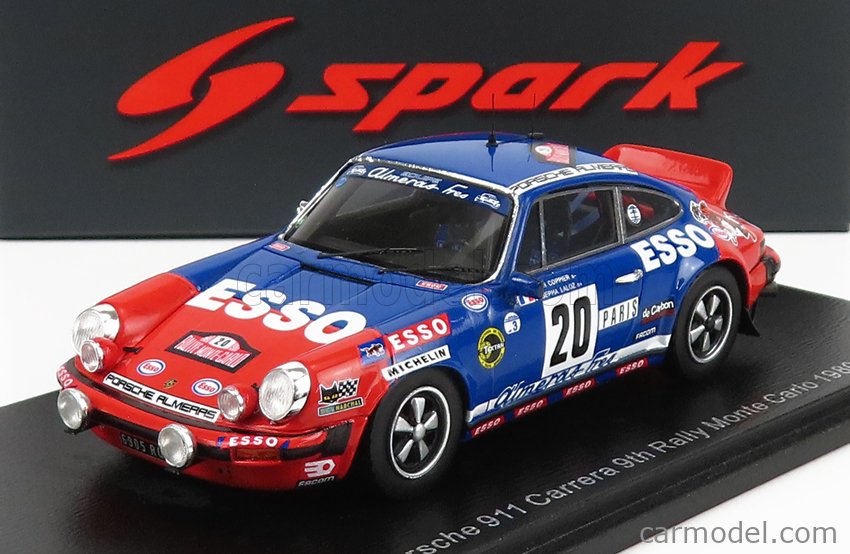 SPARK-MODEL S6648 Scala 1/43  PORSCHE 911 CARRERA N 20 RALLY MONTECARLO  1980 A.COPPIER - J.LALOZ BLUE RED