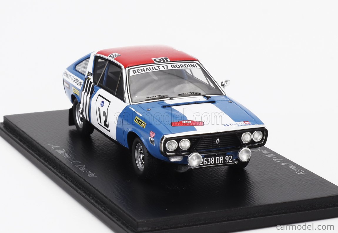 ミニカー　1/43 Renault 17 #12 Winner Rallye Press on Regardless 1974 J-L. Therier - C. Delferrier [S6444] Spark 1:43 Renault 17 Gordini #12 Winner Rallye Press-on