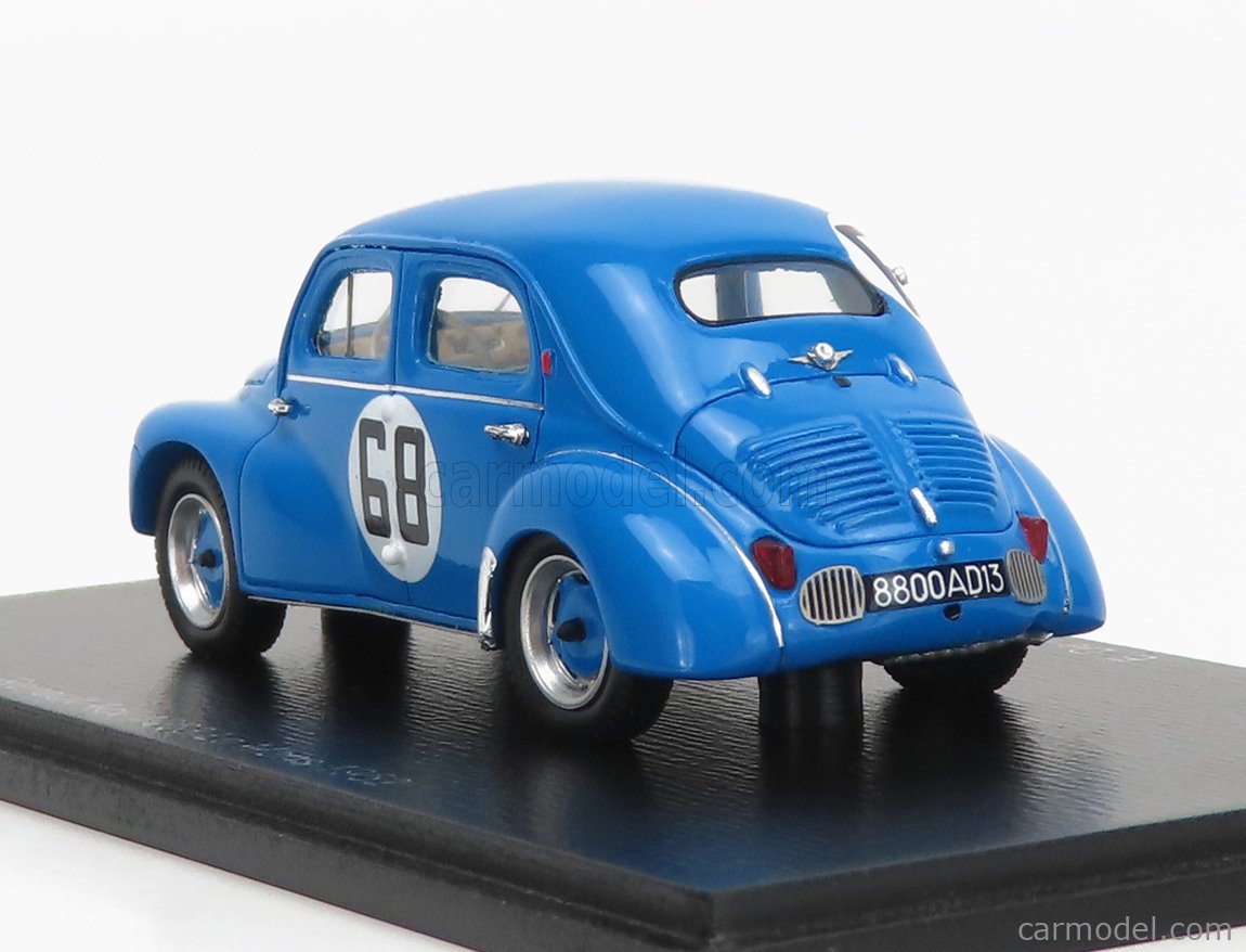 Spark 1/43 Scale S5225 - Renault 4cv 1063 #53 24H Le Mans 1952 Blue