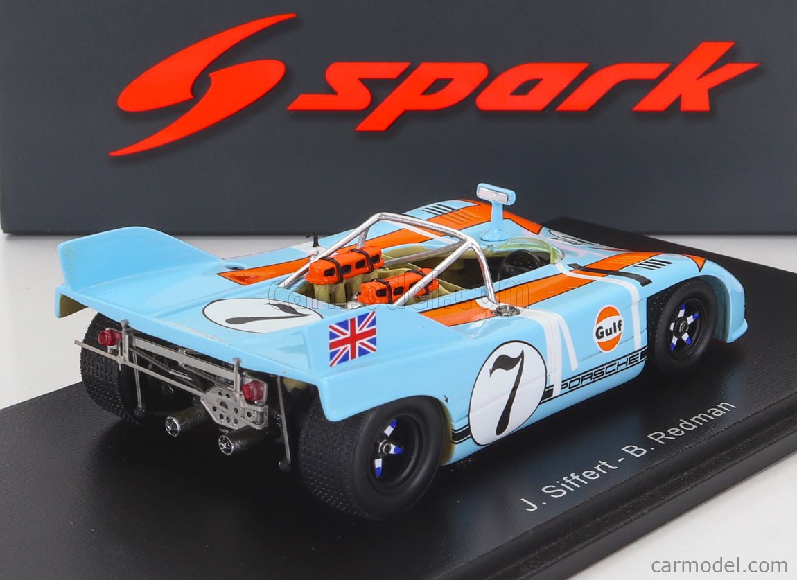 SPARK-MODEL S2330 Masstab: 1/43  PORSCHE 908/3 SPIDER N 7 TARGA FLORIO 1971 J.SIFFERT - B.REDMAN LIGHT BLUE