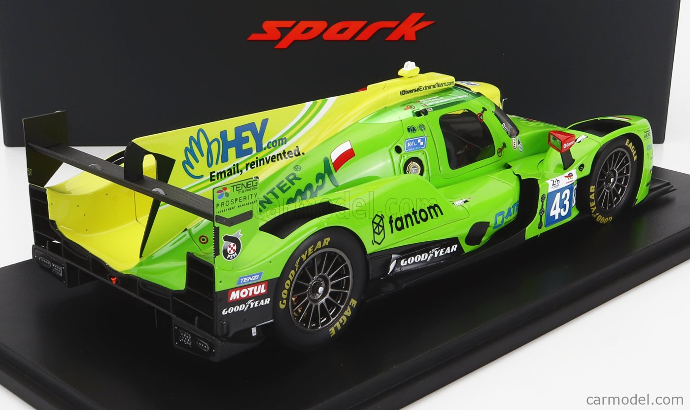 Oreca 07 - Gibson No.43 Inter Europol Competition - 24H Le Mans 2022 D Heinemeier Hansson F Scherer P Fittipaldi 1 43 Scale Resin Model Car Spark