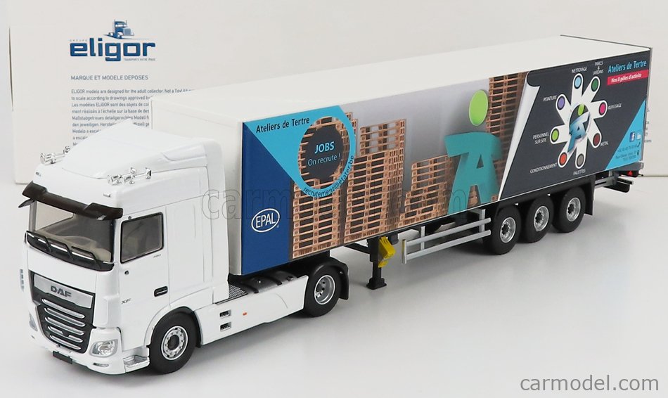 ELIGOR 117439 Scala 1/43  DAF XF480 SPACECAB MY 2017 TRUCK ATELIERS DE TERTRE TRANSPORTS 2017 WHITE