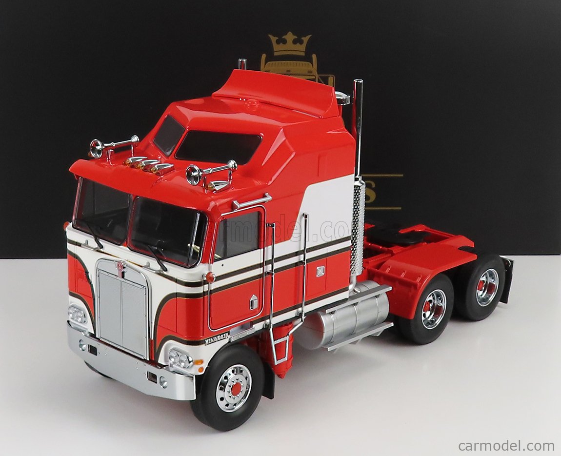 ROAD-KINGS RK180141 Scale 1/18 | KENWORTH K100 AERODYNE TRACTOR TRUCK  3-ASSI 1976 RED WHITE