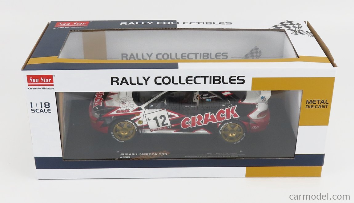Sunstar 1/18 Subaru Impreza #12 Rally Ypres 1998 - Collection Neuve Sous Blister