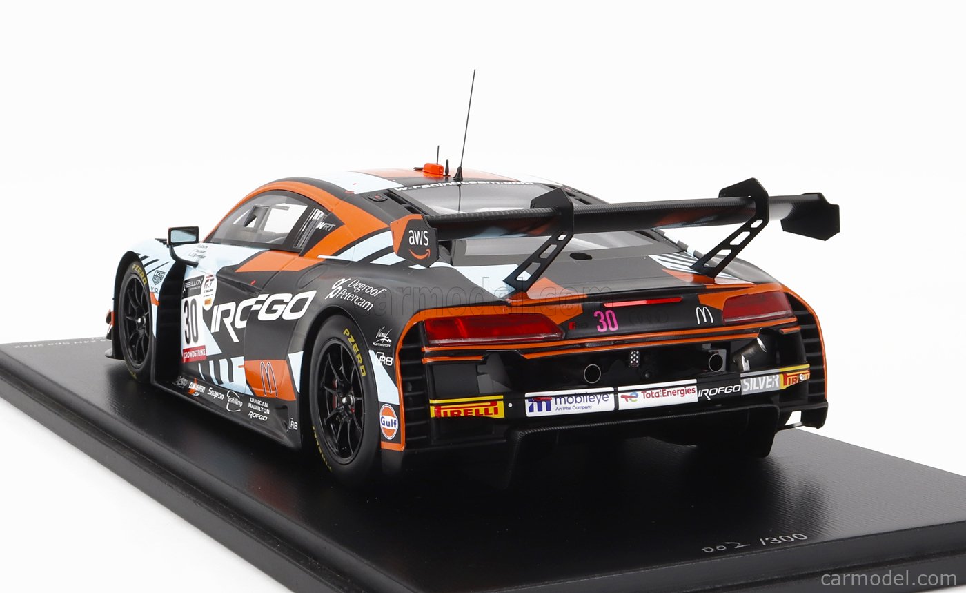ミニカー　1/18 Audi R8 LMS GT3 Team WRT Winner Silver Cup class 24H Spa 2022 J-B. Simmenauer - B. Goethe - T. Neubauer #30 [18SB052] Spark 1:18 Audi R8 LMS GT3 #1 24h Nürburgring 2023 Audi