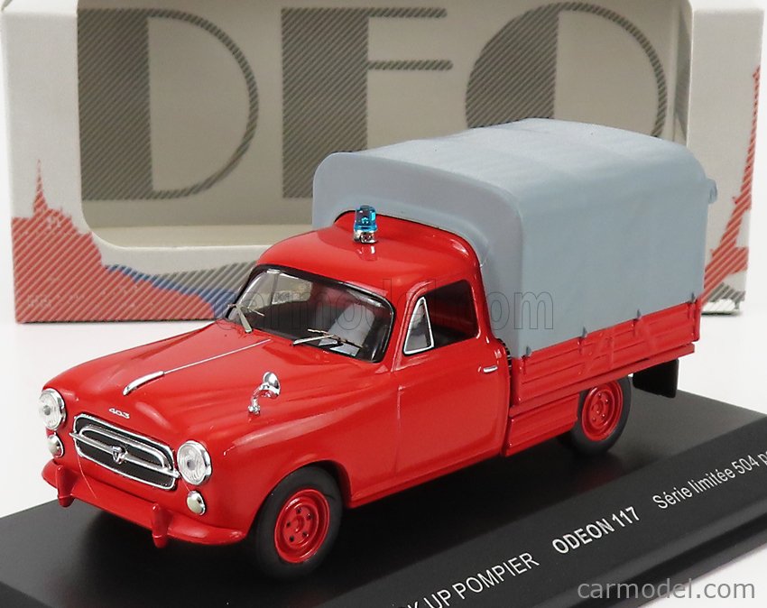 ODEON ODEON117 Escala 1/43  PEUGEOT 403 PICK-UP CLOSED SAPEURS POMPIERS 1967 RED GREY