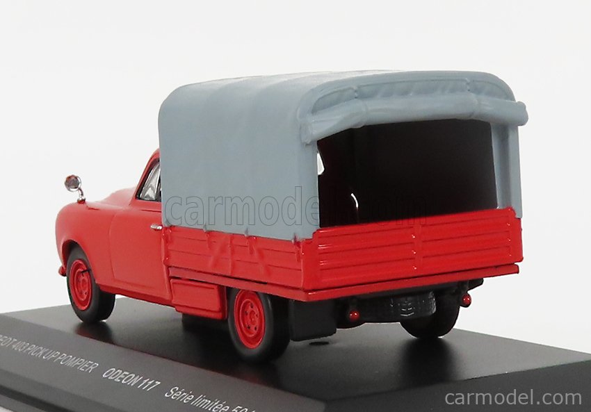 ODEON ODEON117 Escala 1/43  PEUGEOT 403 PICK-UP CLOSED SAPEURS POMPIERS 1967 RED GREY
