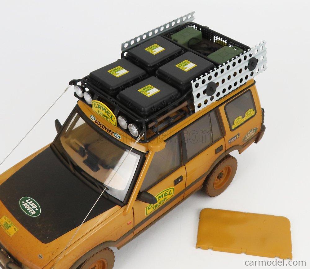 ALMOST-REAL ALM810411 Scale 1/18 | LAND ROVER LAND DISCOVERY MKI N 0 RALLY  CAMEL TROPHY KALIMANTAN DIRTY VERSION 1996 YELLOW