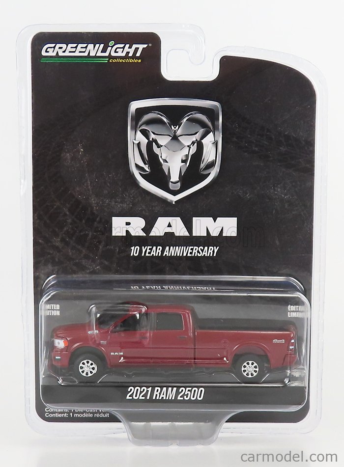 GREENLIGHT 28100E Scale 1/64 | DODGE RAM 2500 PICK-UP 2021 RED