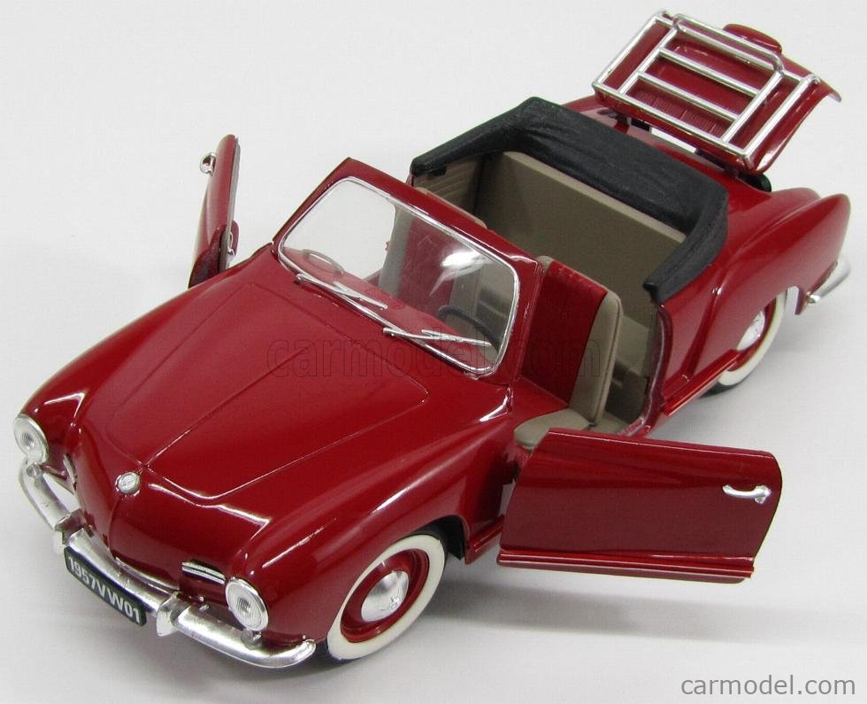 SOLIDO 8058 Scale 1/18 VOLKSWAGEN KARMANN GHIA CABRIOLET 1957 RED