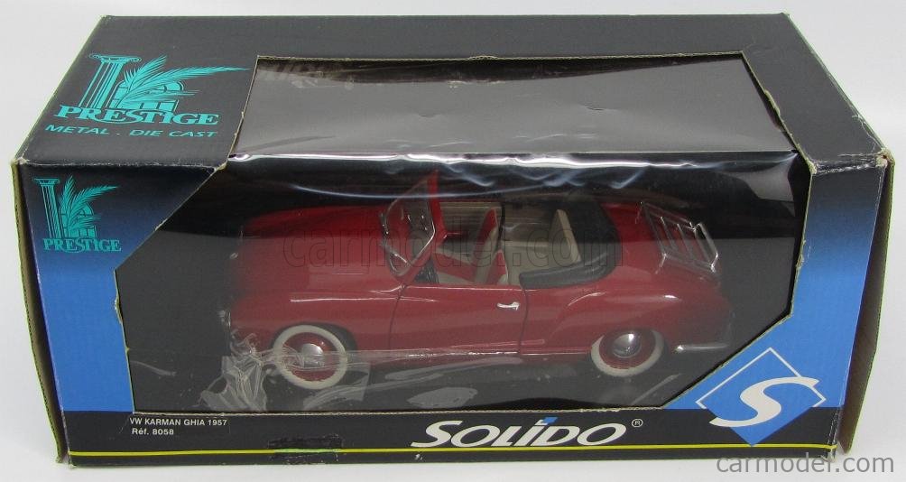 SOLIDO 8058 Scale 1/18 | VOLKSWAGEN KARMANN GHIA CABRIOLET 1957 RED