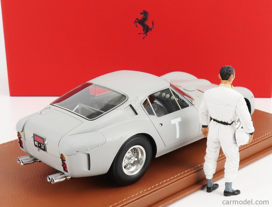 FERRARI - 250 GTO COUPE SPERIMENTALE PROTOTYPE TEST MONZA 1961 WITH  STIRLING MOSS DRIVER FIGURE - CON VETRINA - WITH SHOWCASE