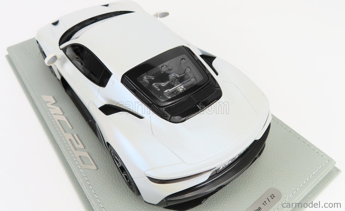 Bbr Maserati Mc20 Blanc Audacieux Toit Noir Brillant 1/18 He180051A