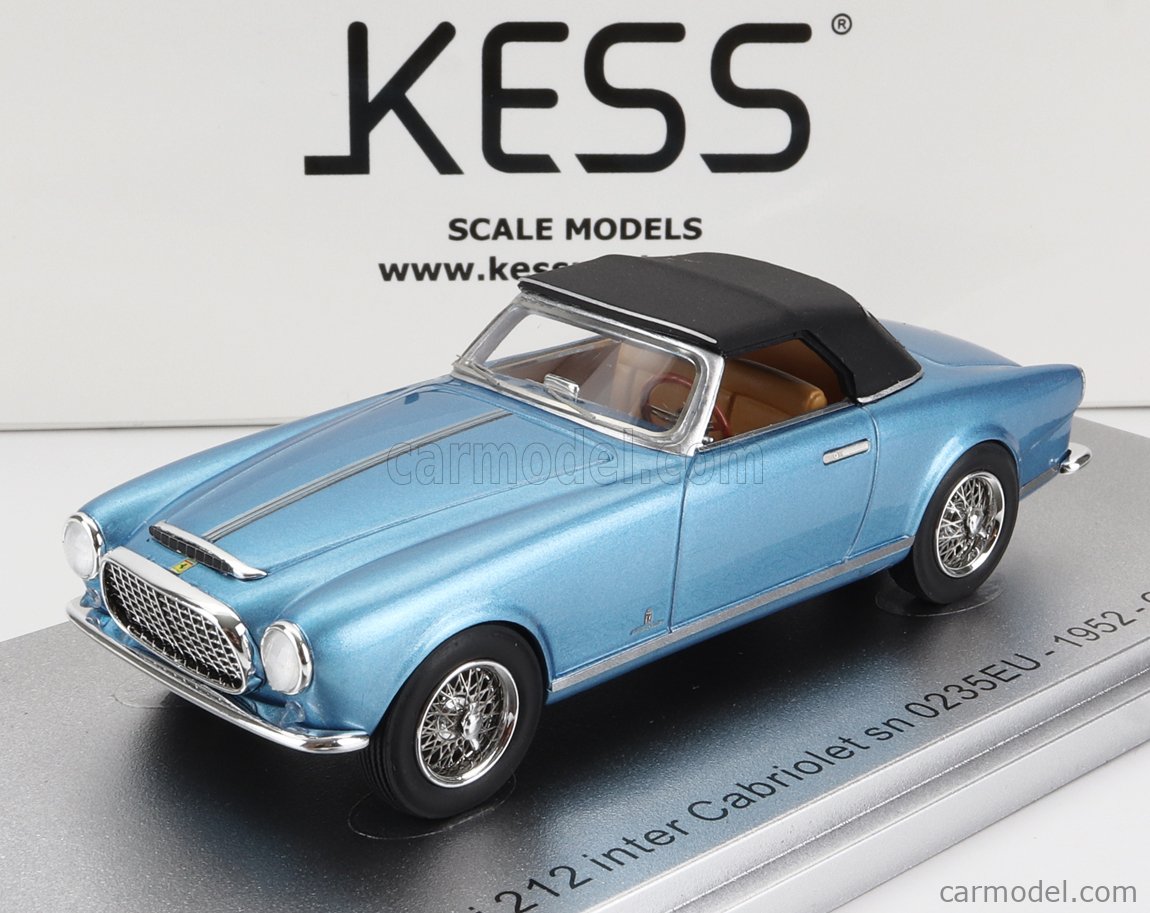 KESS-MODEL KE43056262 Masstab: 1/43  FERRARI 212 INTER sn0235EU CABRIOLET CLOSED 1952 LIGHT BLUE MET BLACK